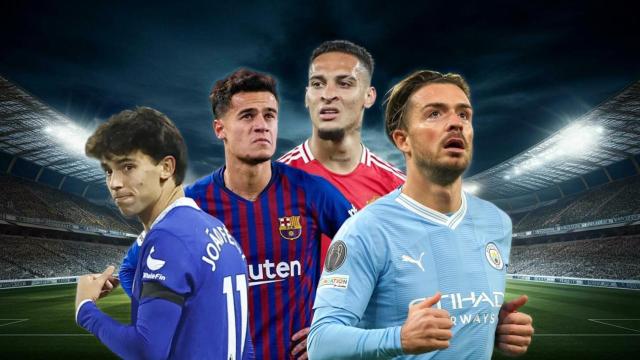 Grealish, Joao Félix, Coutinho y Antony, en un fotomontaje