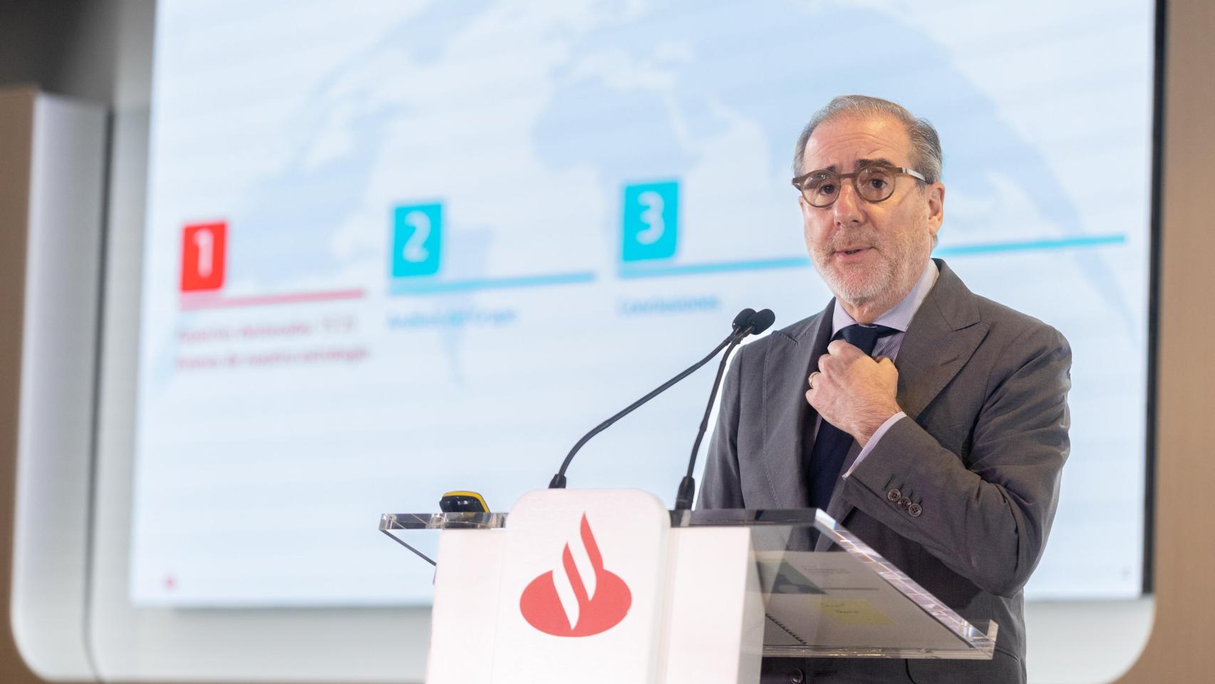 Héctor Grisi, CEO del Santander, durante una presentación de resultados del banco.