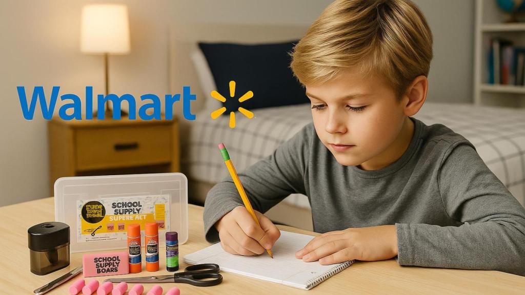 Niño haciendo tarea escolar - Portada Walmart