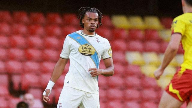 Noubi durante el partido del Dépor contra el Watford.