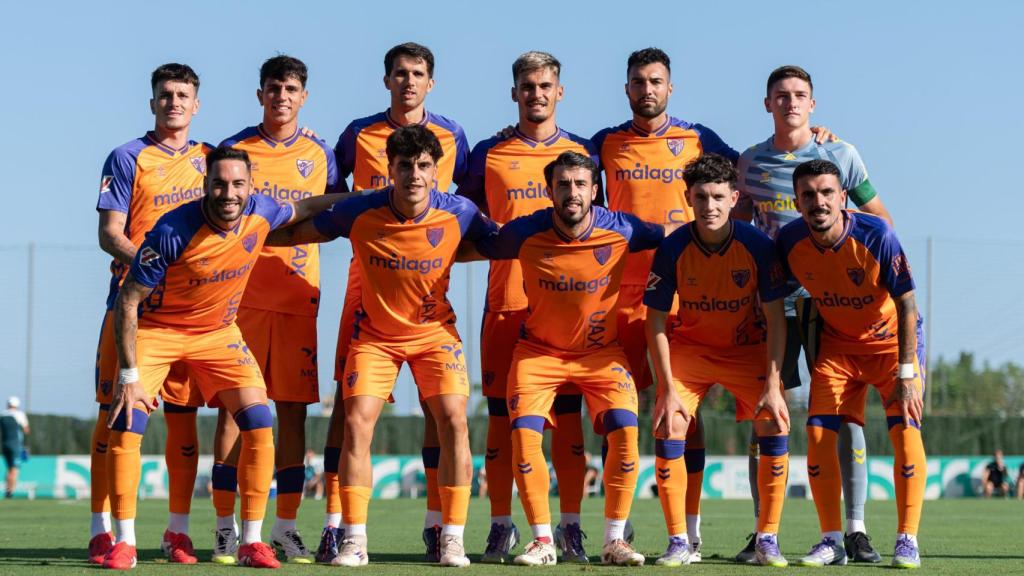 El once del Málaga CF contra Al Wakrah SC en un partido de pretemporada.