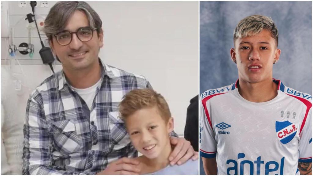 Bautista de los Santos tras ser operado en A Coruña (izquierda) y en una foto reciente.