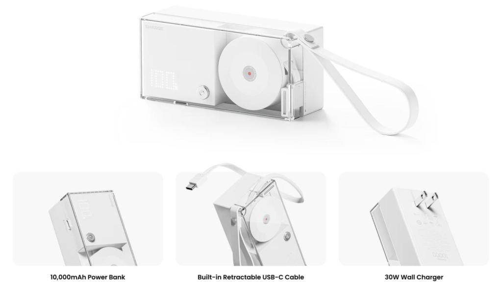 Sharge Retractable 3 in 1 Power Bank