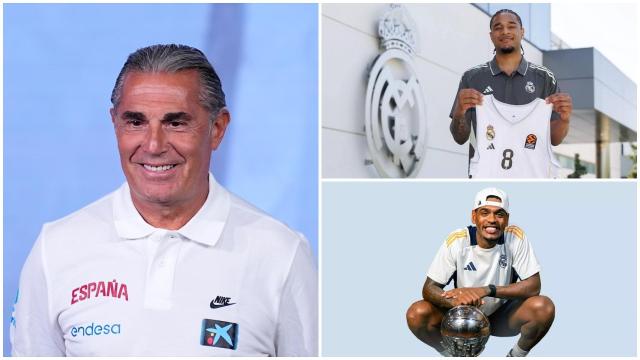 Sergio Scariolo, en un collage junto a Okeke y Rathan-Mayes