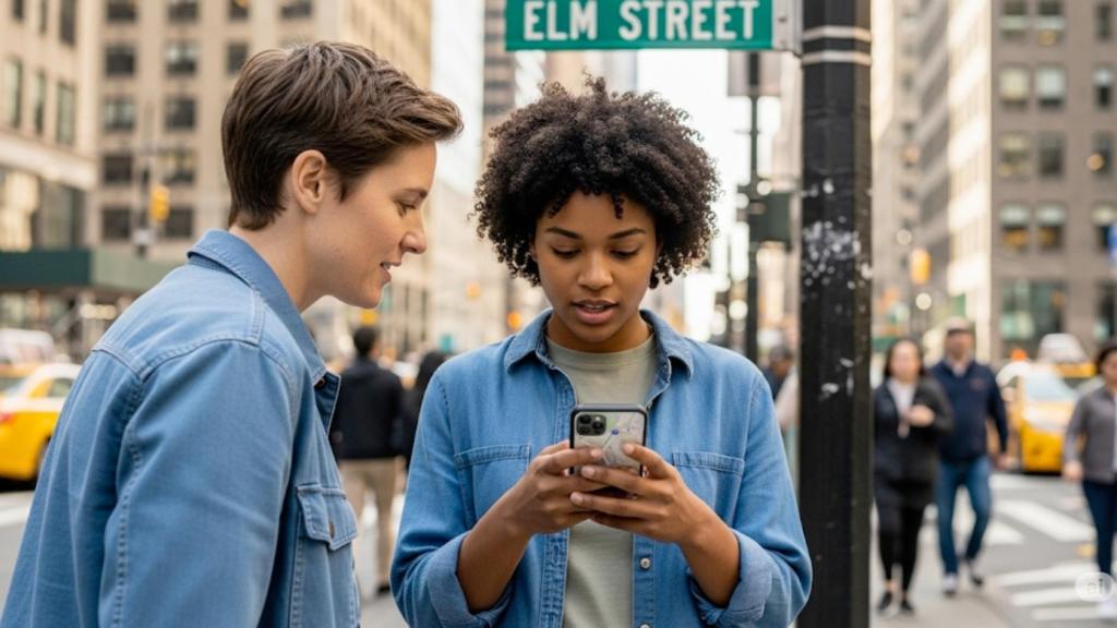 Una persona pidiendo indicaciones a otra