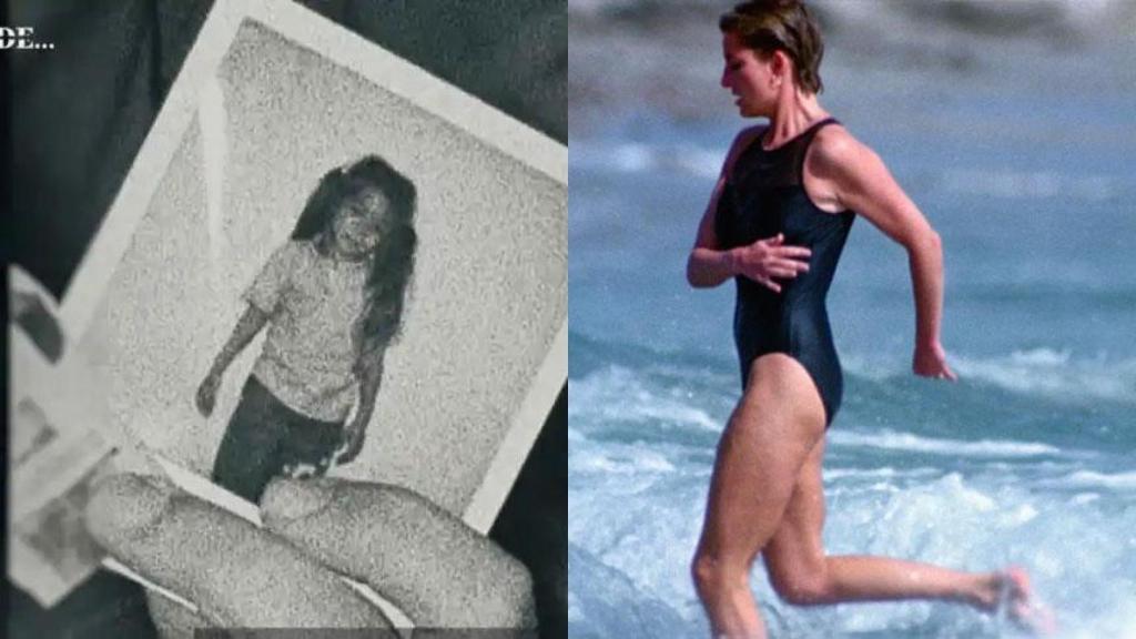 Imagen del secuestro de Mélodie Nakachian y Lady Di en la playa.