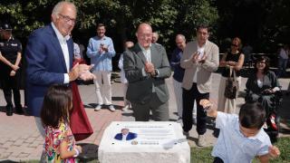 Carnero con López Cerrón inaugurando el carril bici de Las Eras