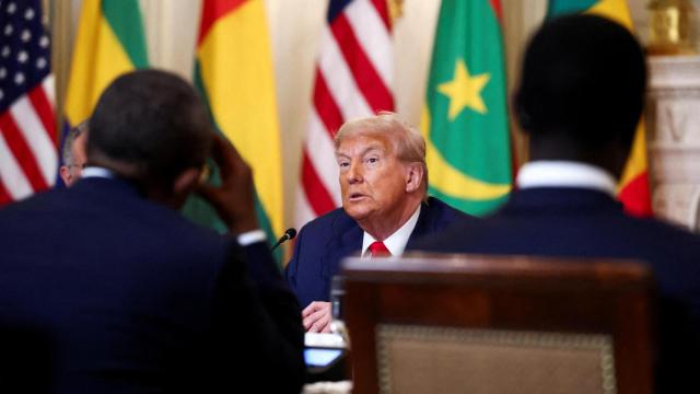 El presidente de Estados Unidos, Donald Trump, ofrece un almuerzo para los líderes africanos de Gabón, Guinea-Bissau, Liberia, Mauritania y Senegal en el Comedor de Estado de la Casa Blanca en Washington, DC, EE. UU., el 9 de julio de 2025.