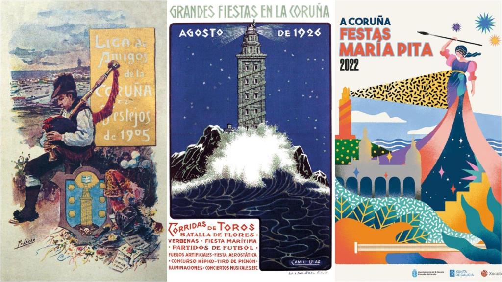 Carteles de las fiestas de María Pita en la historia