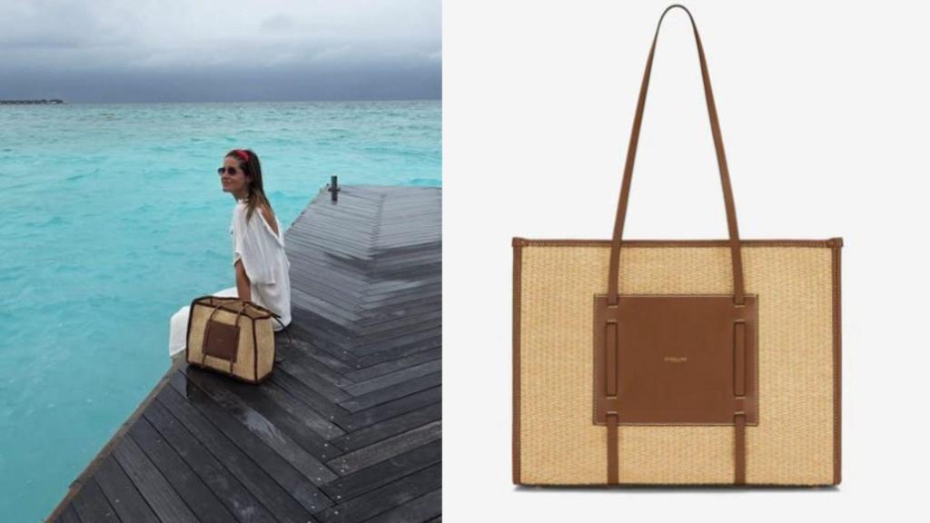 Isabel Jiménez y su bolso de rafia.