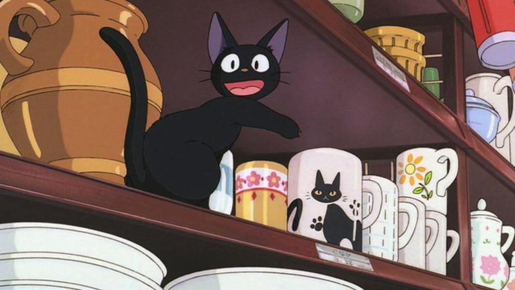 El gato Jiji de la película de animación Kiki: Entrega a domicilio, de Haru Miyazaki.