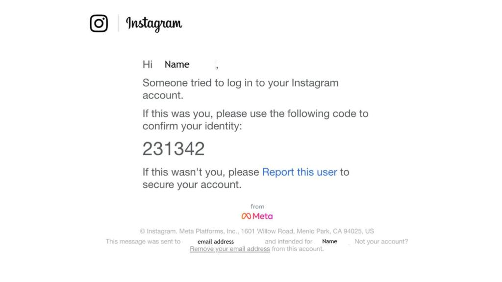 Captura del correo en cuestión.