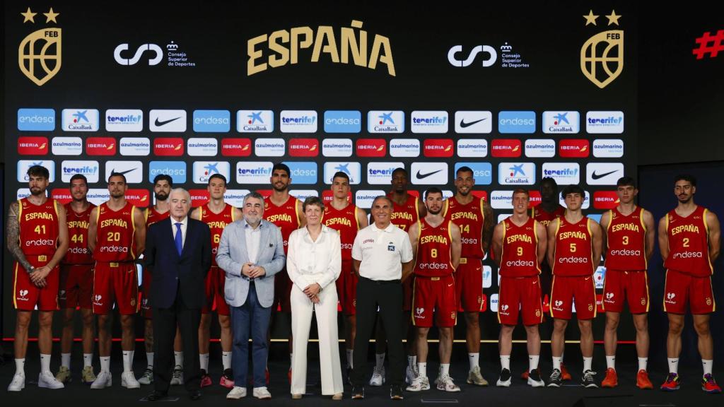 Foto oficial de la la presentación de la Selección Española Masculina convocada para la fase de preparación del Eurobasket.