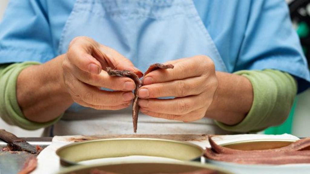 El fileteado y sobado de la anchoa en Conservas Juanjo.