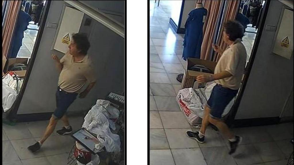 Felipe Hernández Medina, tras recibir la agresión en la oficina de su tienda de Molina de Segura.