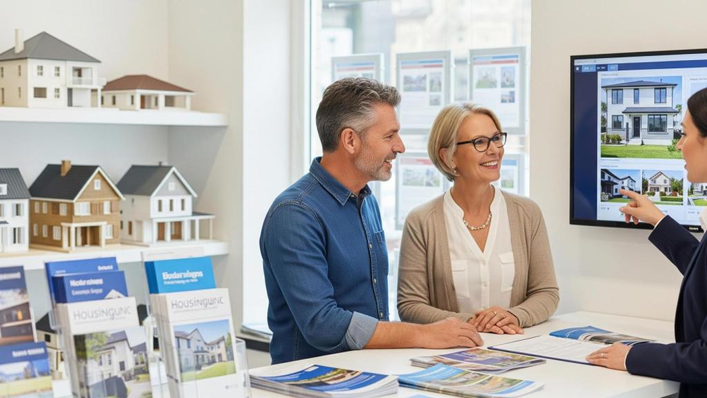 Pareja comprando casa en una imagen creada con IA.