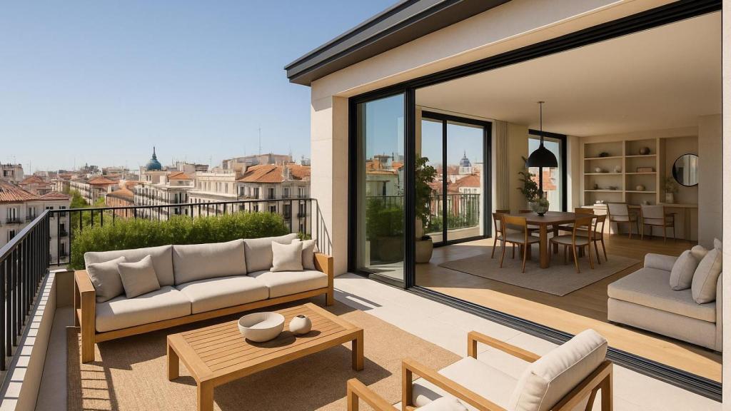 Recreación de un ático en Chamberí.