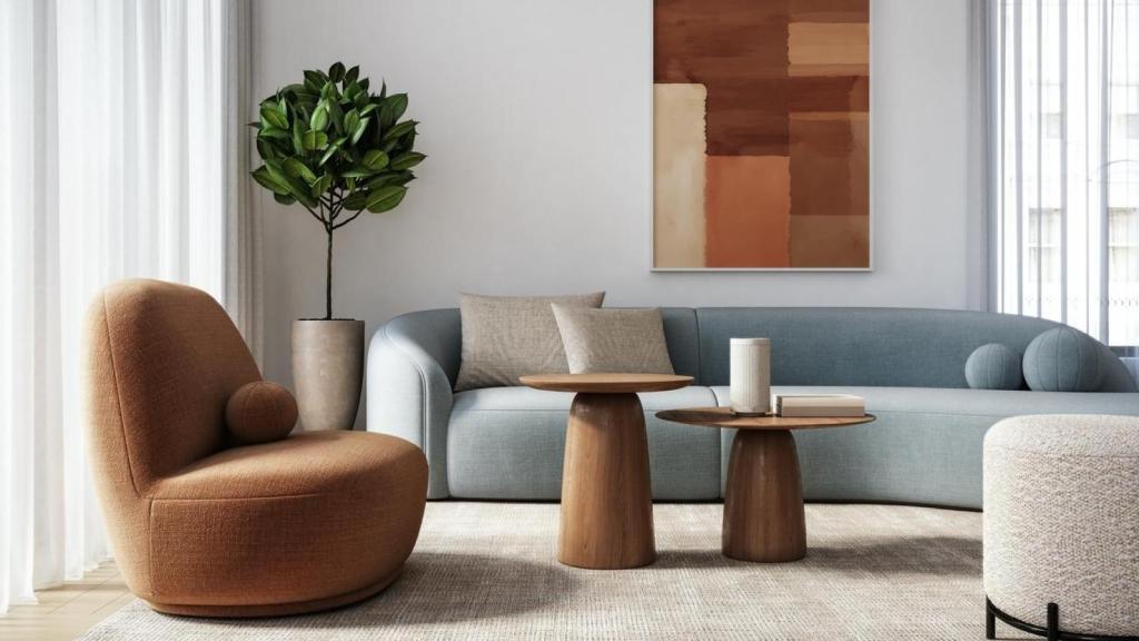 Un salón con diferentes tonos.