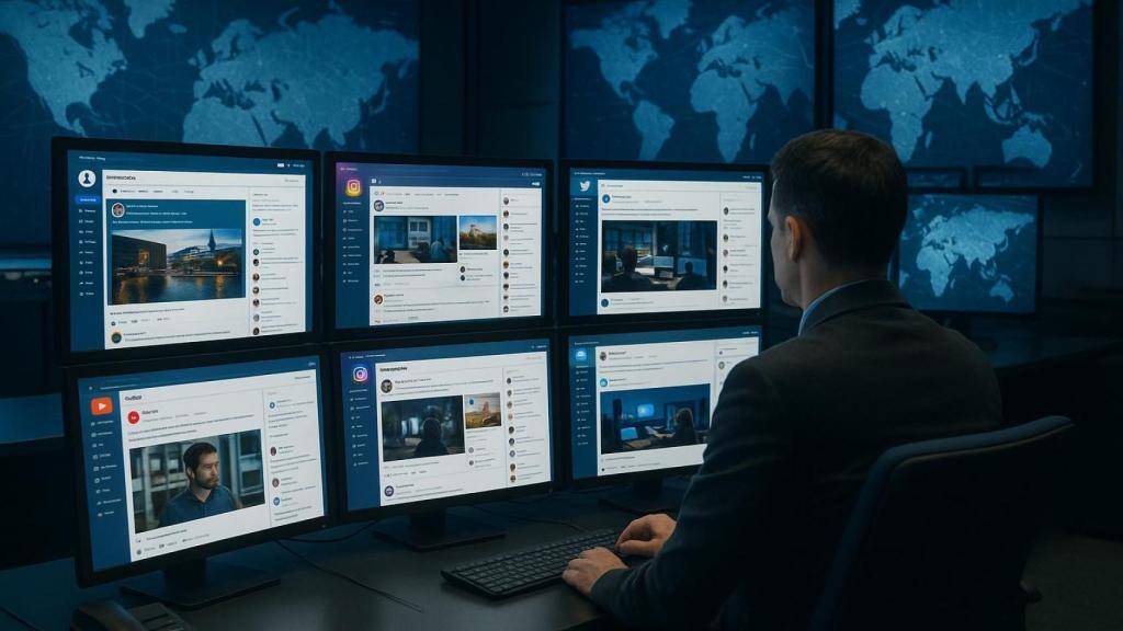 Recreación de panel de mandos para la monitorización de redes sociales