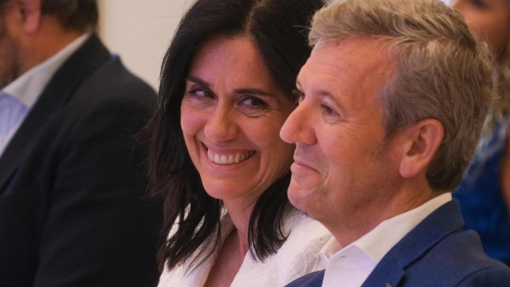 Rueda durante la reunión de la junta directiva del PP de Galicia,