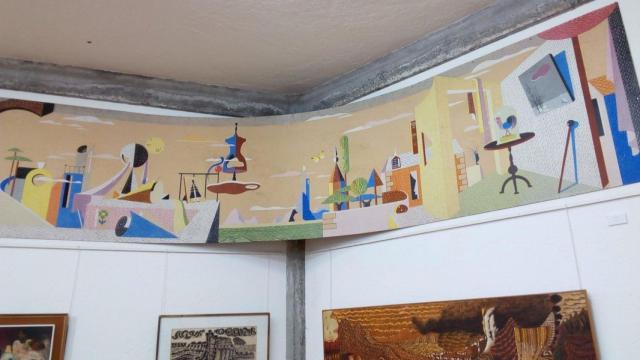 Mural de urbano Lugris, en el Museo Carlos Maside, en el 2017.