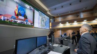 El ministro Marlaska, en un centro de mando de Interior.