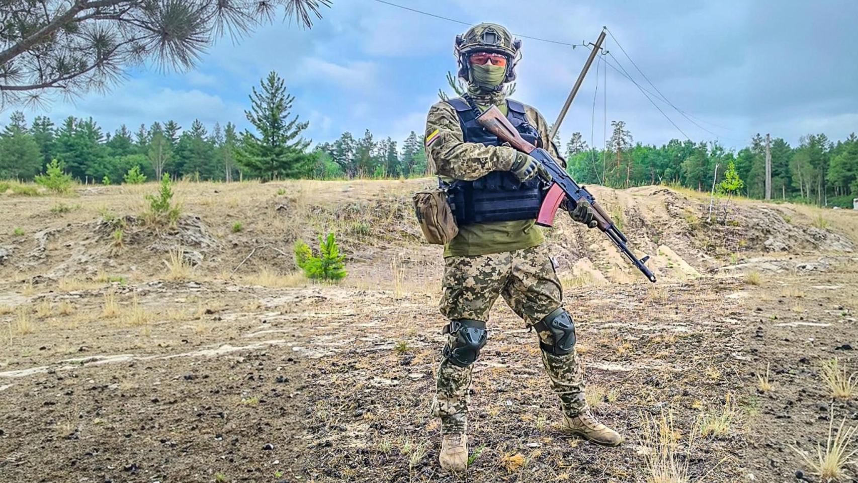 Mauricio, en una posición en Avdivka.