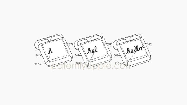 Pantalla táctil en un AirPod de la patente.