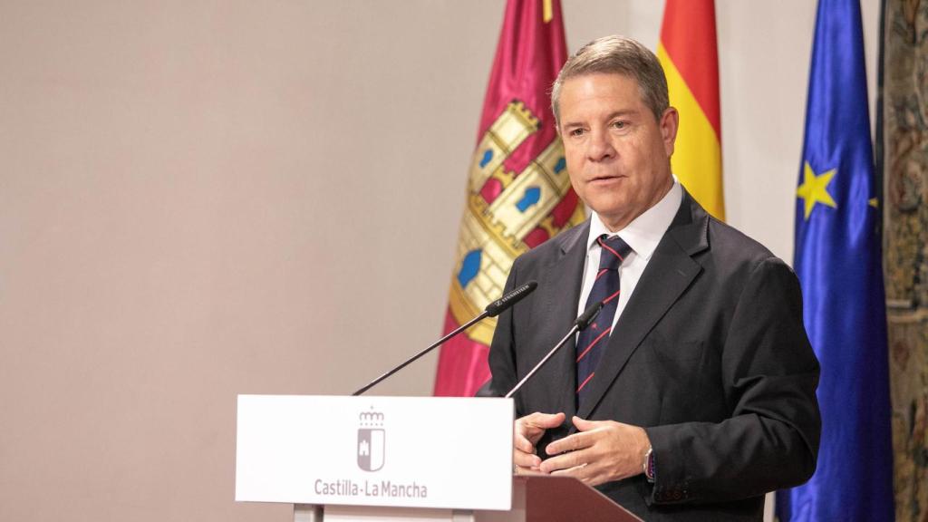 Emiliano García-Page, durante un acto celebrado en julio en la sede de la presidencia del Gobierno de Castilla-La Mancha.