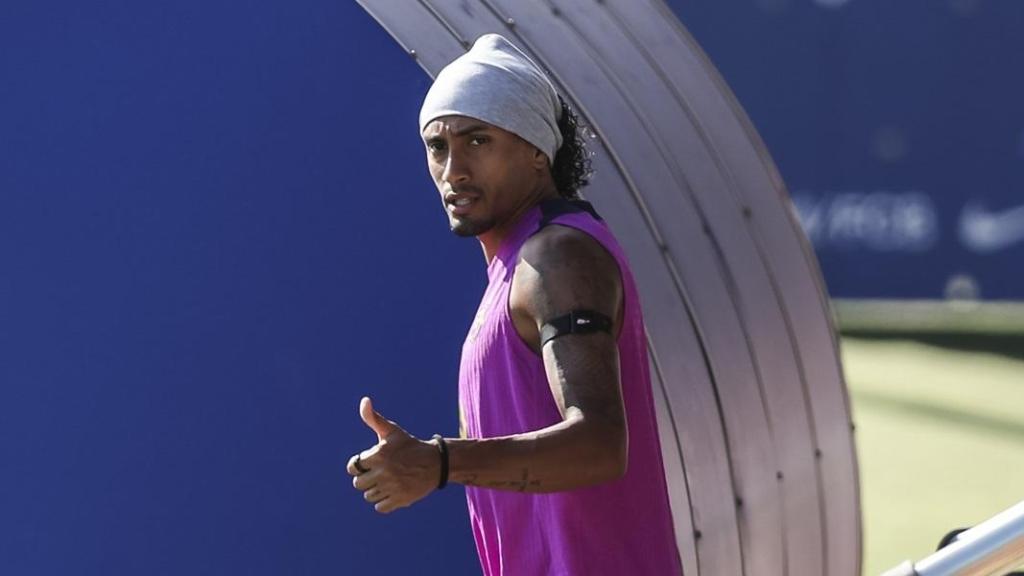 Raphinha, durante la pretemporada del Barça