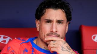 José María Giménez, en el banquillo del Riyad Air Metropolitano.