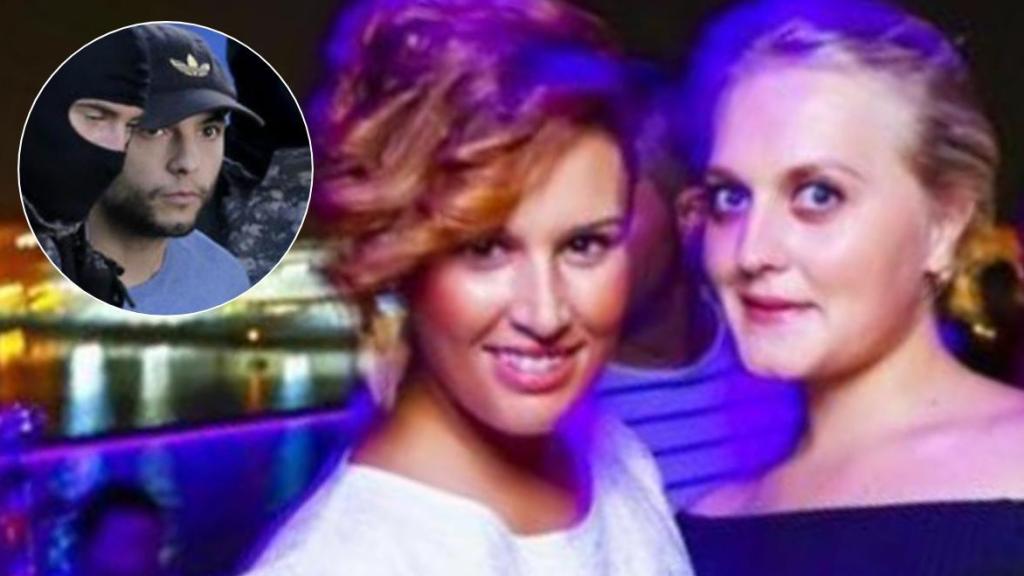 Una imagen de Sergio Morate, detenido en Rumanía, junto a otra en las que posan Maryna (d) y Laura (i).