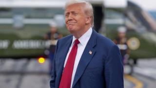 Donald Trump el viernes a su llegada a Allentown, Pensilvania.