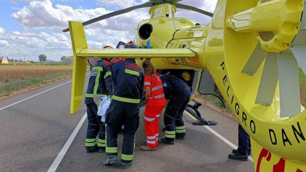 Grave accidente en la bajada de San Glorio: un motorista de 28 años, evacuado en helicóptero