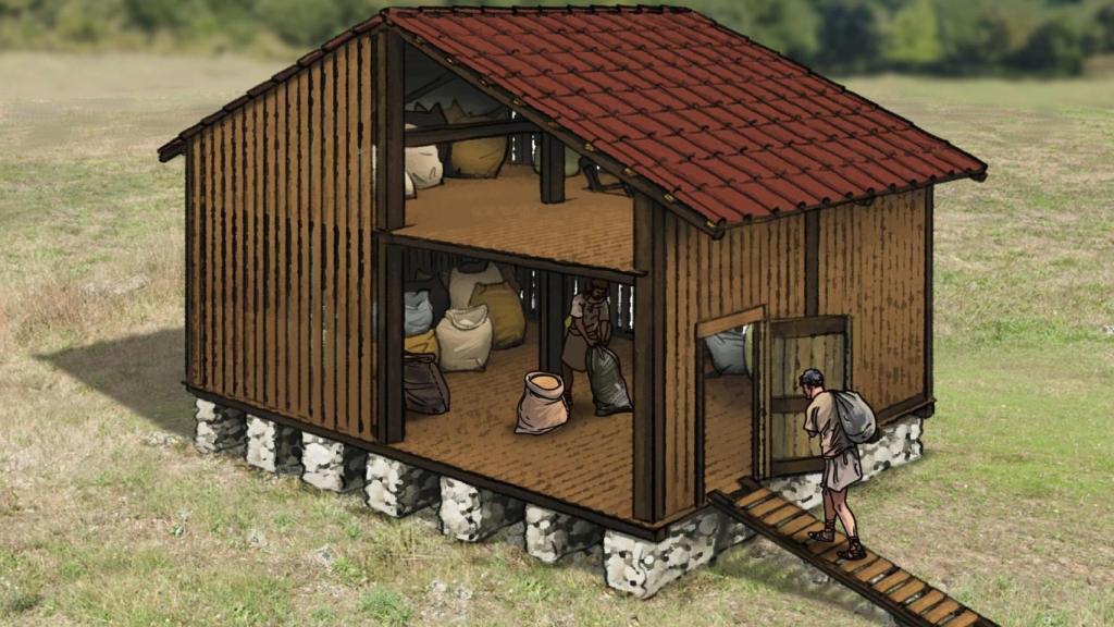 Recreación del hórreo de Proendos. Cortesía de https://joseramonalmeida.es y Francisco Alonso Toucido de https://www.tempos.es/