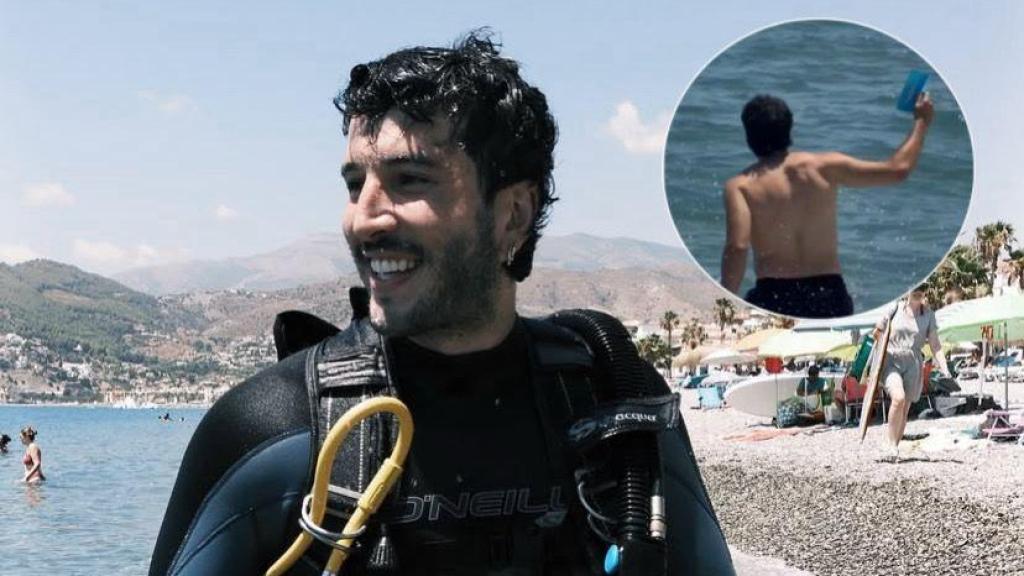 Sebastián Yatra en la playa de Fuengirola.