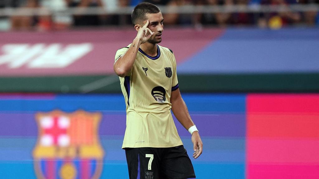 Ferran Torres celebra el quinto gol marcado en la victoria ante el Seoul.
