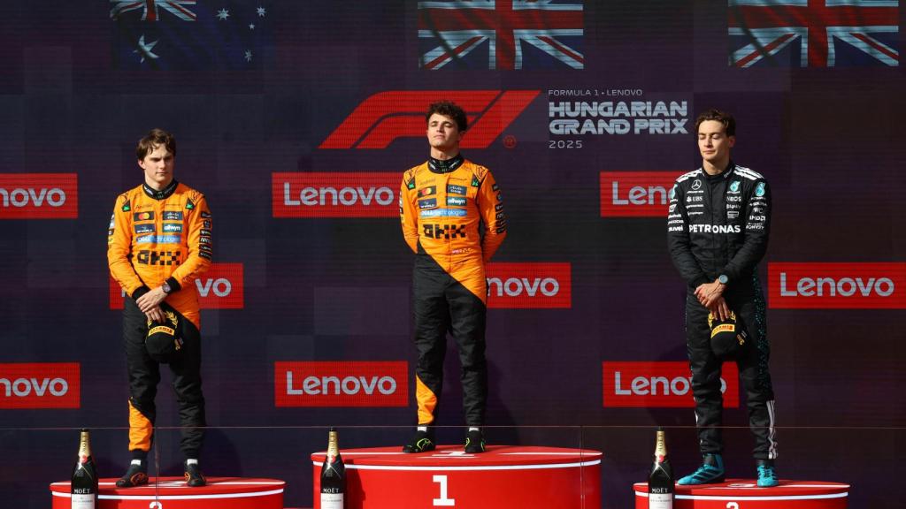 Podio del GP de Hungría de F1.