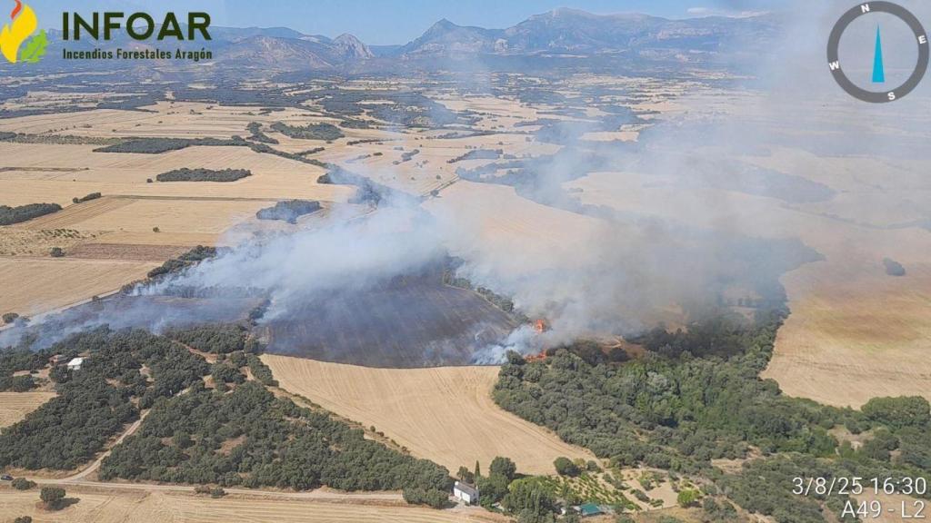 Un incendio en Siésamo.