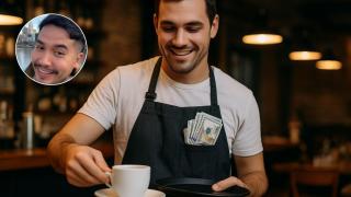 Imagen generada por IA de un camarero.