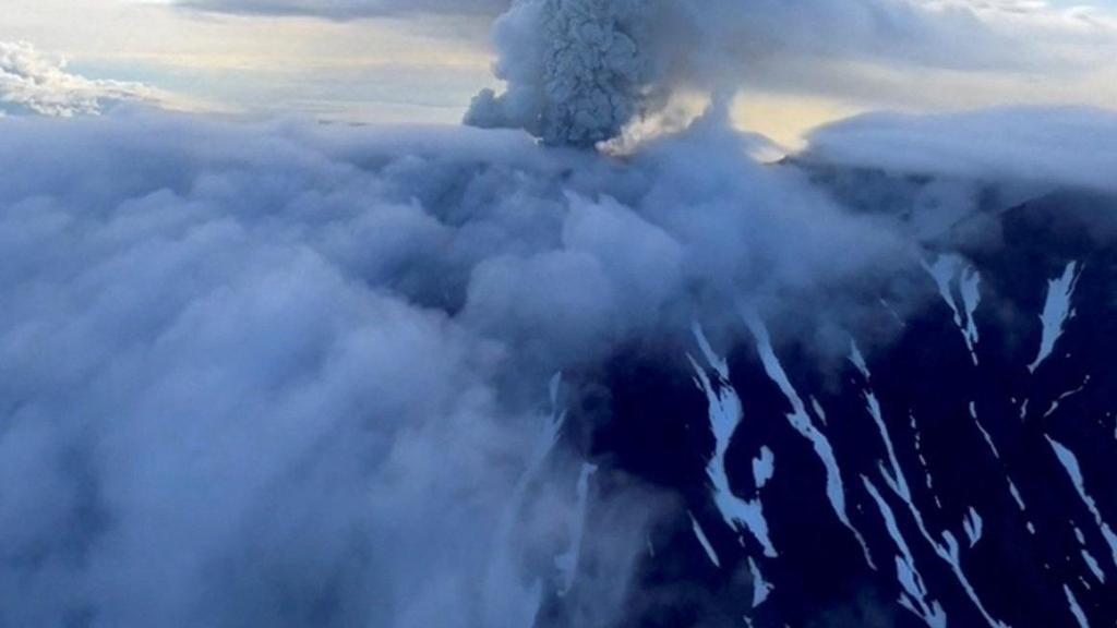 El volcán Krasheninnikov, situado en Rusia.
