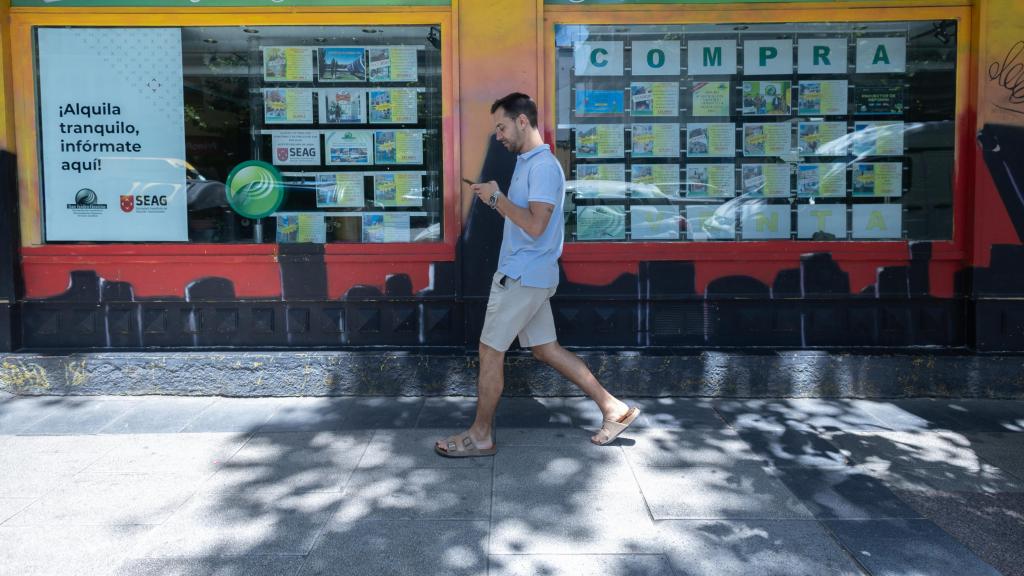 El escaparate de una inmobiliaria en Madrid