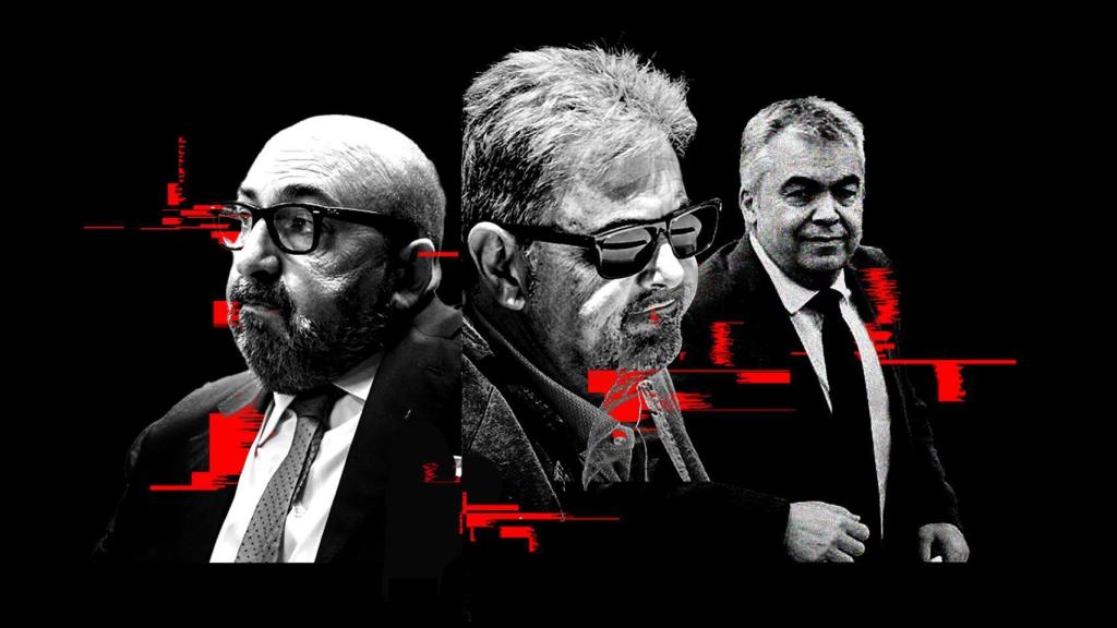 Koldo García, Antxon Alonso y Santos Cerdán en una ilustración.