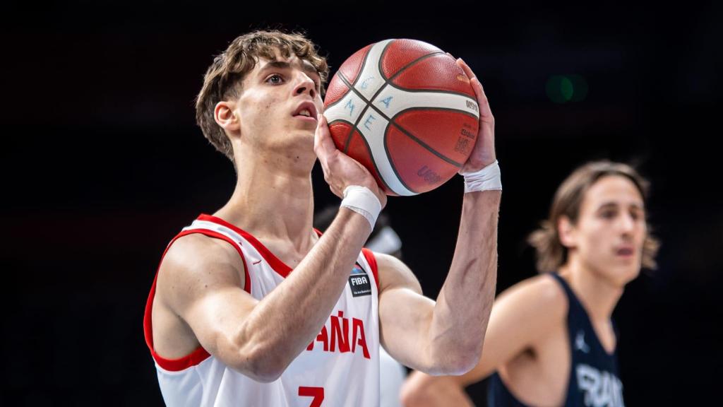 Guillermo del Pino, durante la final del Eurobasket Sub18
