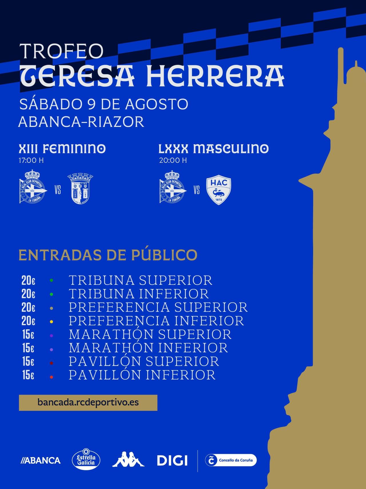 A la venta las entradas para el Trofeo Teresa Herrera.