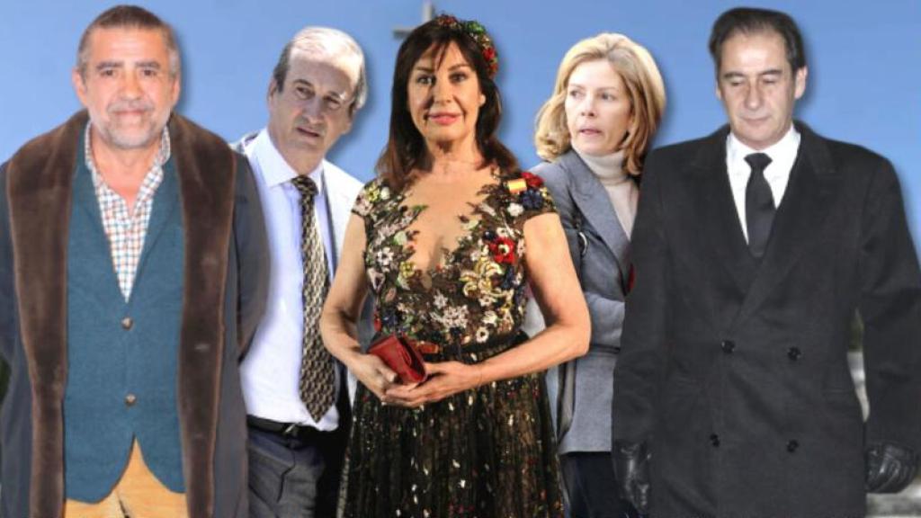 La familia Franco en un fotomontaje de EL ESPAÑOL.