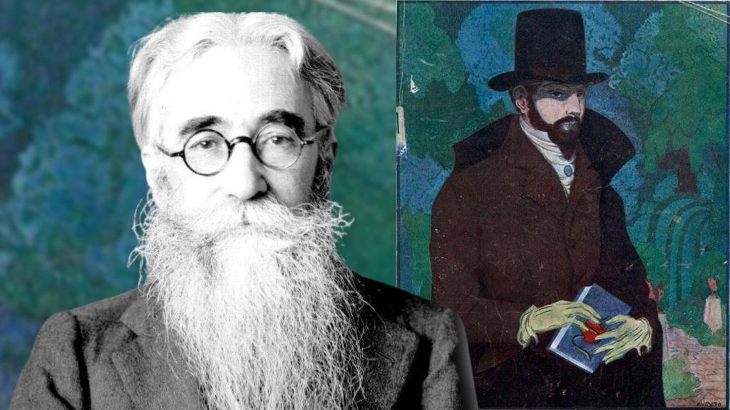 Ramón María del Valle-Inclán. (CC) Fototeca del Instituto del Patrimonio Artístico. A la derecha, ilustración del Marqués de Bradomín realizada por el ilustrador Augusto para la portada de la colección 'Los Contemporáneos', n.º 397, 1 de abril de 1926