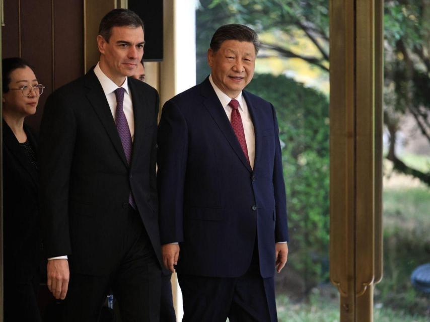 Pedro Sánchez junto a Xi Jinping.