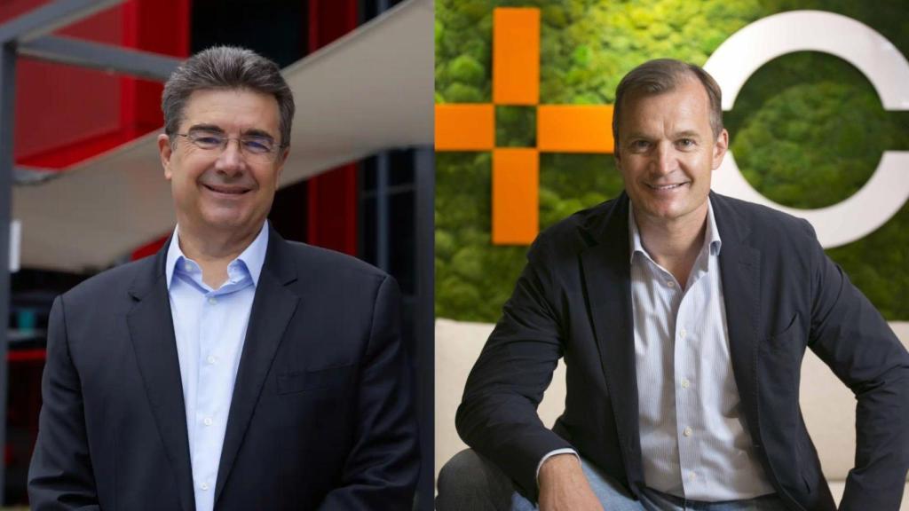 De izquierda a derecha: José Miguel García, consejero delegado de Vodafone España, y Meinrad Spenger, consejero delegado de Masorange.