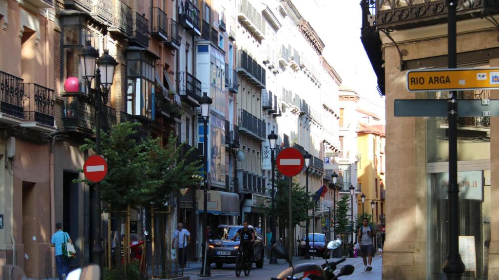 Calle de Zaragoza con varios comercios